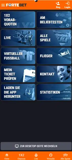 Sportwettenoberfläche auf einem Smartphone mit Sportliste, Ereignissen und Quoten